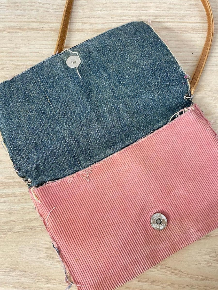 y2k corduroy denim mini shoulder bag - good market thrift store