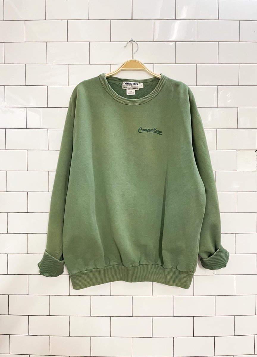 vintage 90s campus crew faded oversized cottage crew - good market thrift store