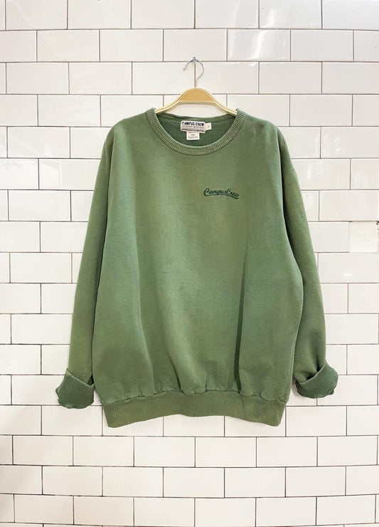 vintage 90s campus crew faded oversized cottage crew - good market thrift store