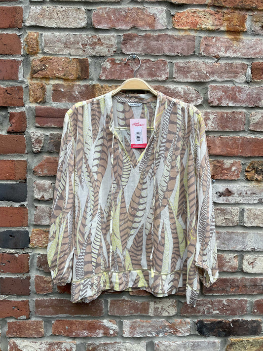 club monaco silk chiffon feather blouse