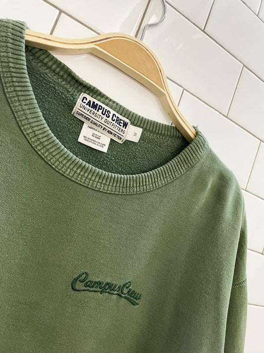 vintage 90s campus crew faded oversized cottage crew - good market thrift store