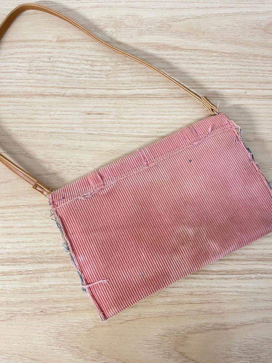 y2k corduroy denim mini shoulder bag - good market thrift store