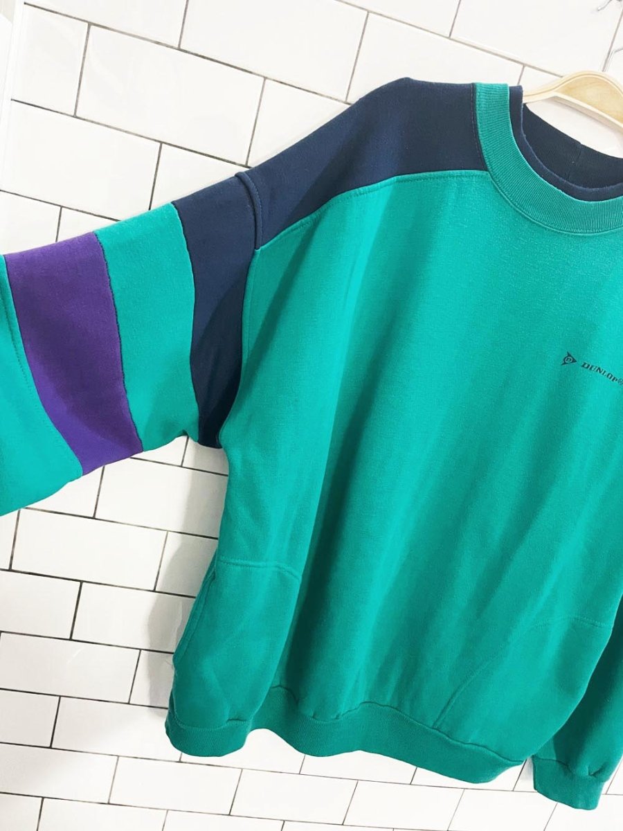 vintage 90s dunlop colourblock sweatshirt - good market thrift store