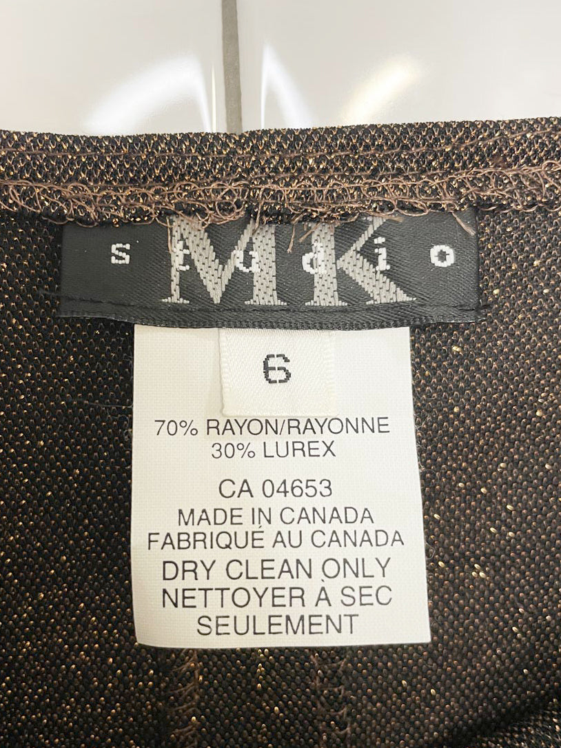 nwt vintage 00s mk studio metallic cowl-neck mini dress | made in Canada