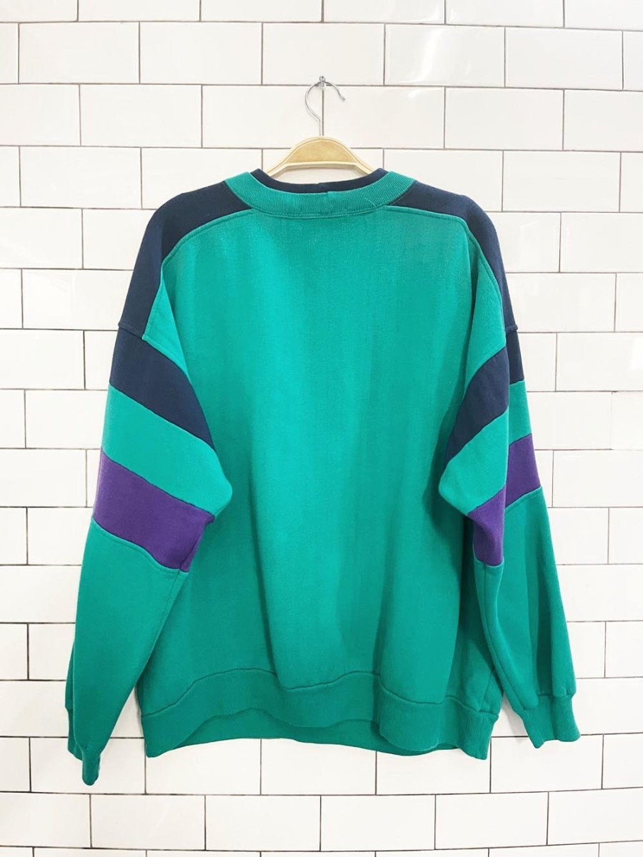 vintage 90s dunlop colourblock sweatshirt - good market thrift store