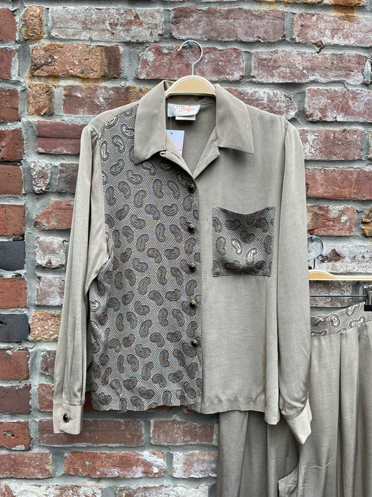 vintage vipetites bronze paisley shirt
