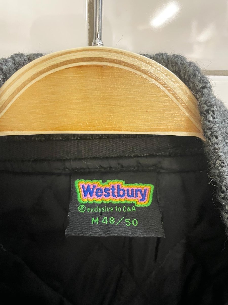 vintage westbury wool - blend argyle sweater jacket | quilted liner - good market thrift store