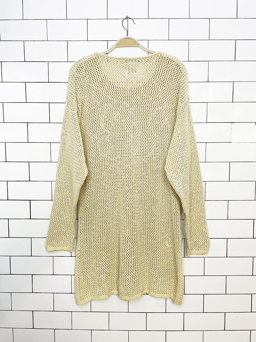 vintage 90s attitude cotton crochet knit cover up mini dress