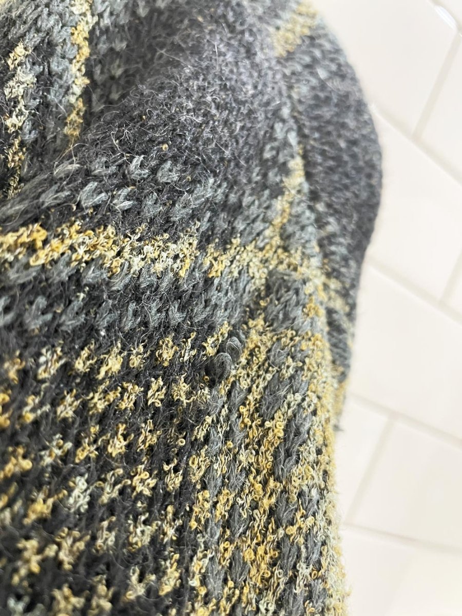 vintage westbury wool - blend argyle sweater jacket | quilted liner - good market thrift store