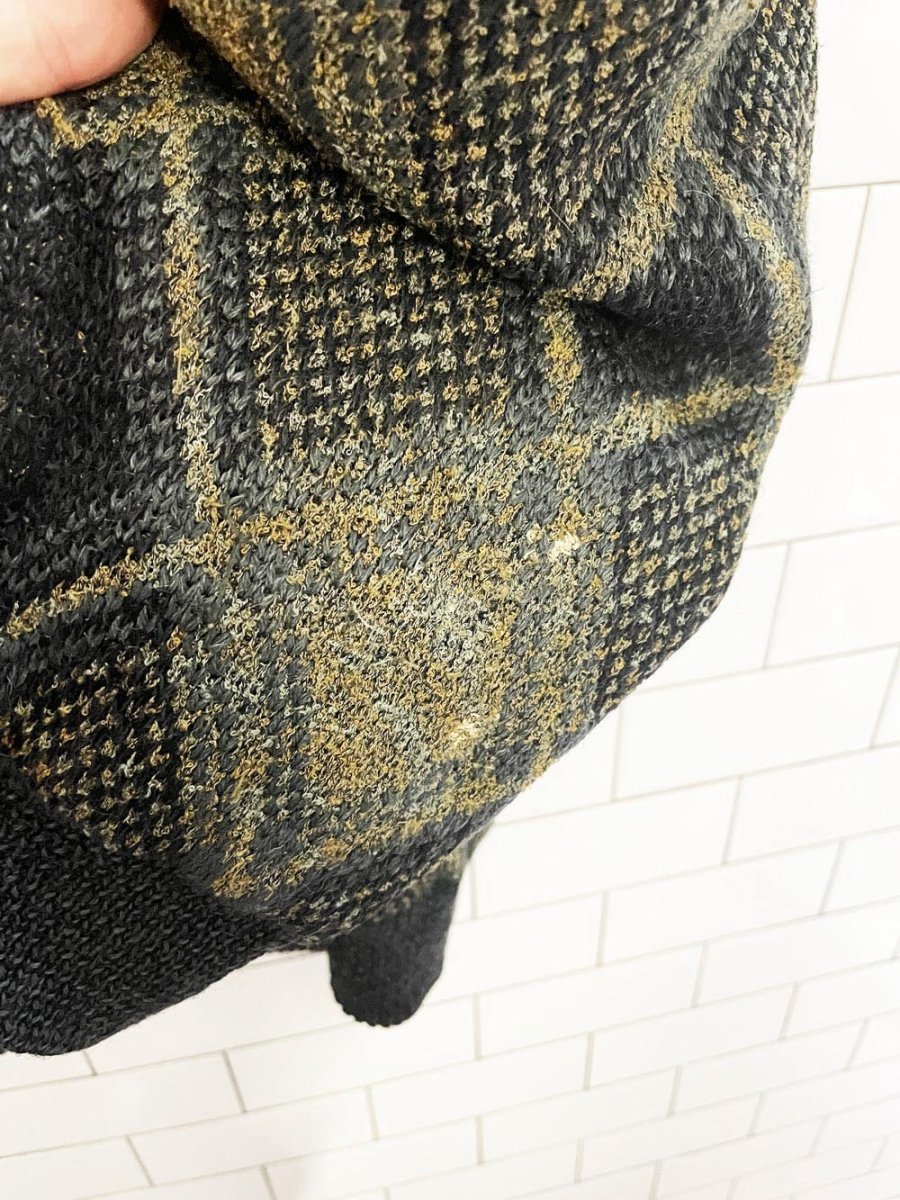 vintage westbury wool - blend argyle sweater jacket | quilted liner - good market thrift store