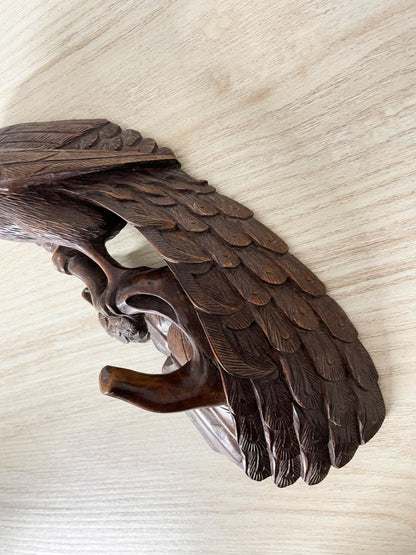 carved wood peacock coat hook - good market thrift store