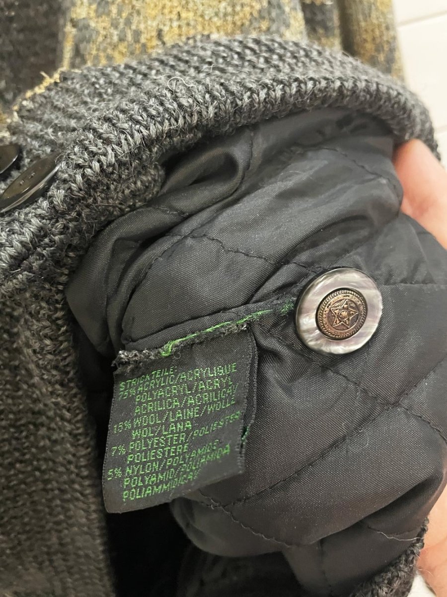 vintage westbury wool - blend argyle sweater jacket | quilted liner - good market thrift store