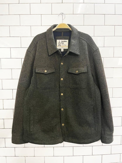 london fog heritage wool - blend shirt jacket - good market thrift store