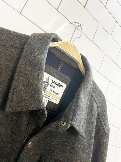 london fog heritage wool - blend shirt jacket - good market thrift store