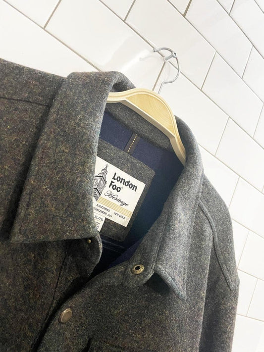 london fog heritage wool - blend shirt jacket - good market thrift store