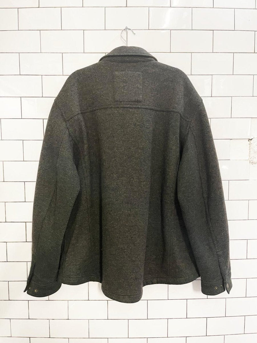 london fog heritage wool - blend shirt jacket - good market thrift store