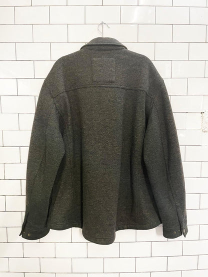london fog heritage wool - blend shirt jacket - good market thrift store