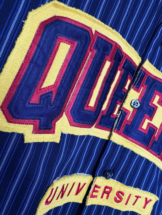 apt 9 x queens university collegiate sporty prep cropped shirt | rework