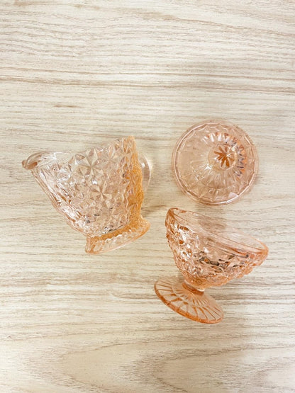 vintage rose depression sugar + creamer set - good market thrift store