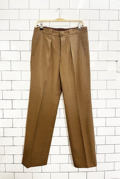 vintage wool pleated baggy straight leg trouser - good market thrift store