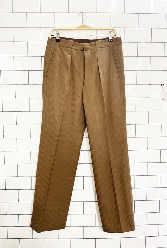 vintage wool pleated baggy straight leg trouser - good market thrift store