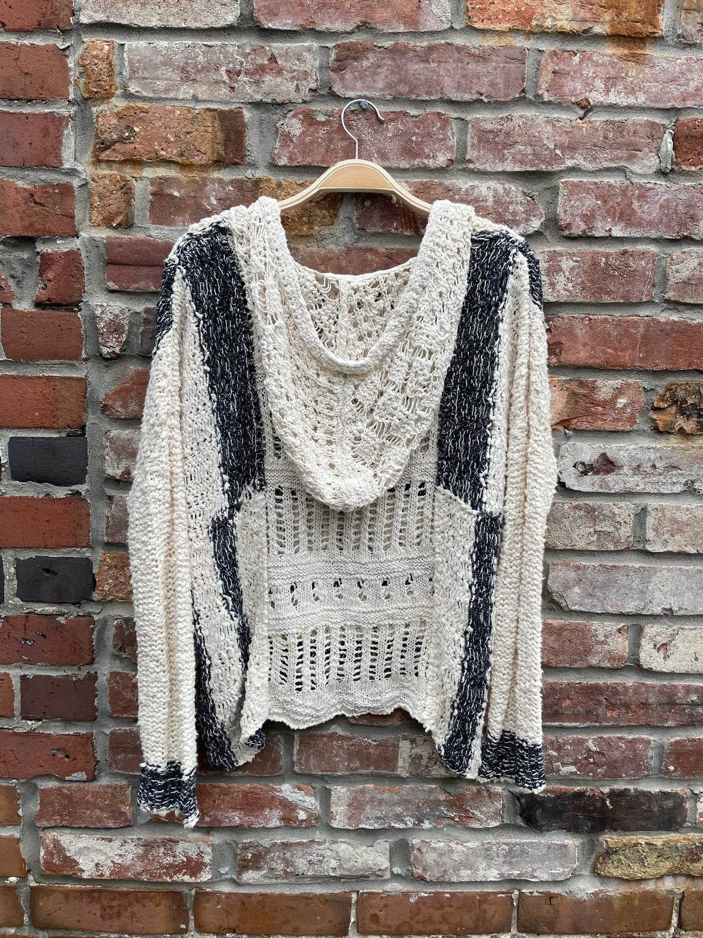 free people oversized cali love knit hoodie