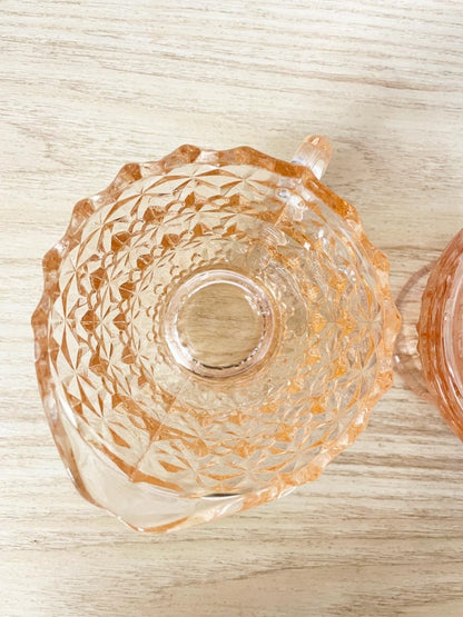 vintage rose depression sugar + creamer set - good market thrift store