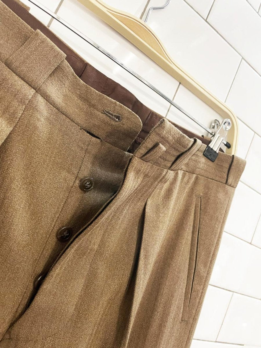 vintage wool pleated baggy straight leg trouser - good market thrift store