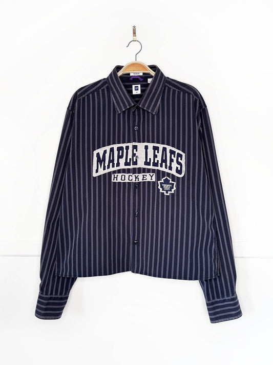 vintage gap x toronto maple leafs sporty prep cropped shirt | rework | NHL