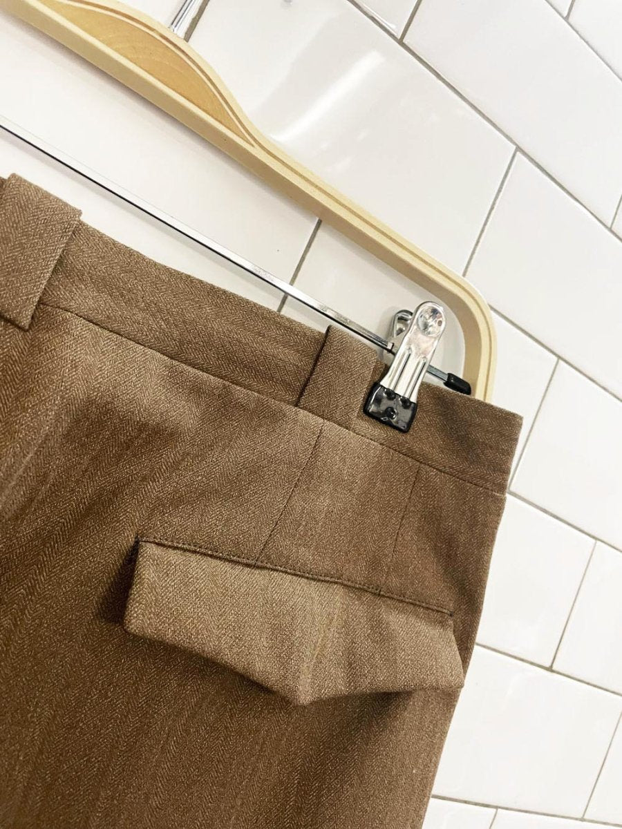 vintage wool pleated baggy straight leg trouser - good market thrift store