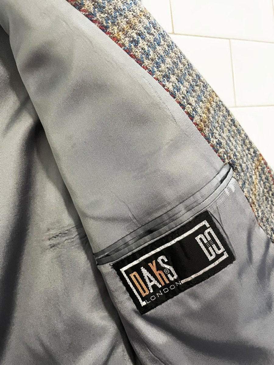 vintage daks 100% wool houndstooth tweed blazer - good market thrift store