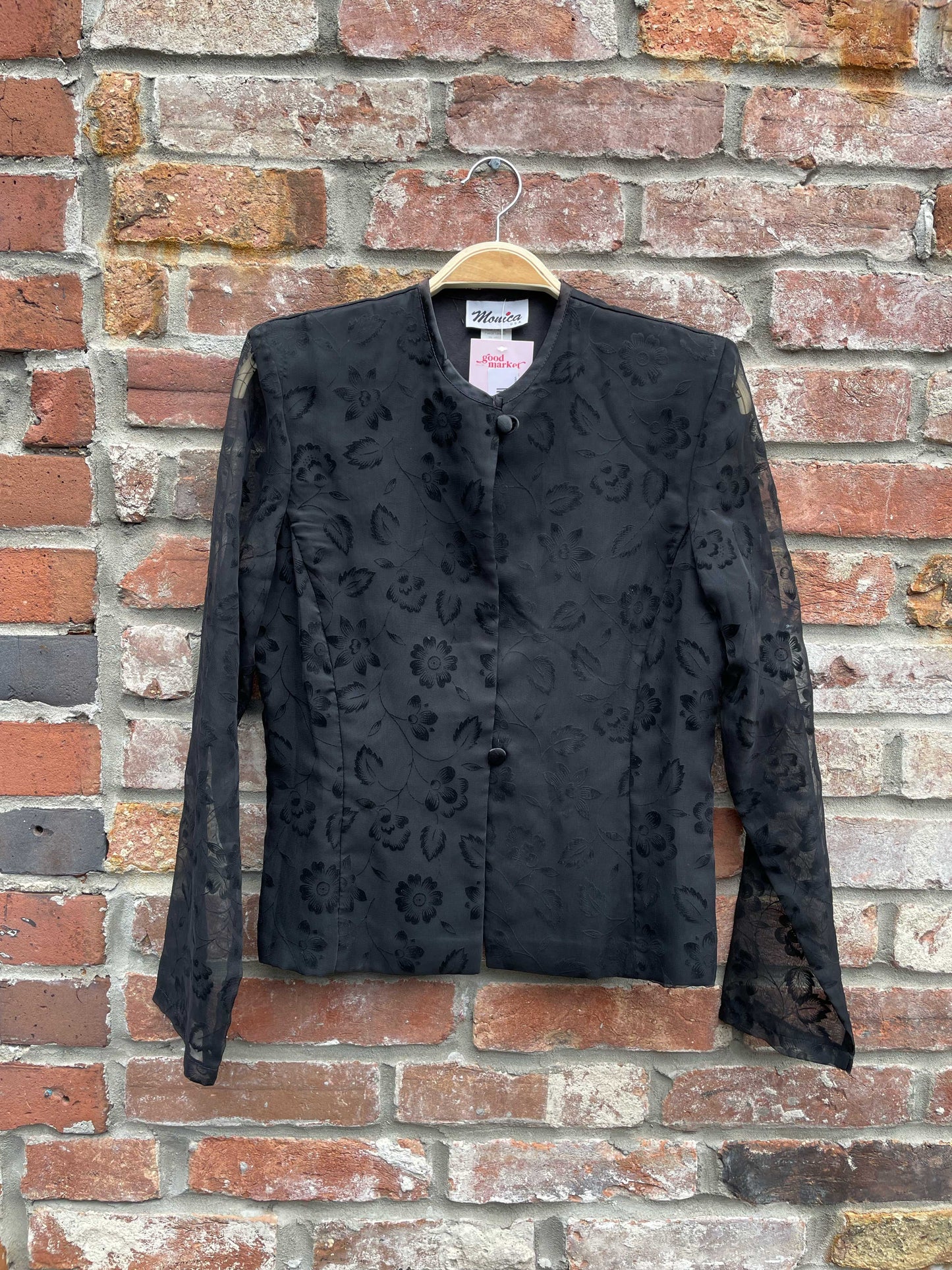 vintage 00s monica sheer floral jacket