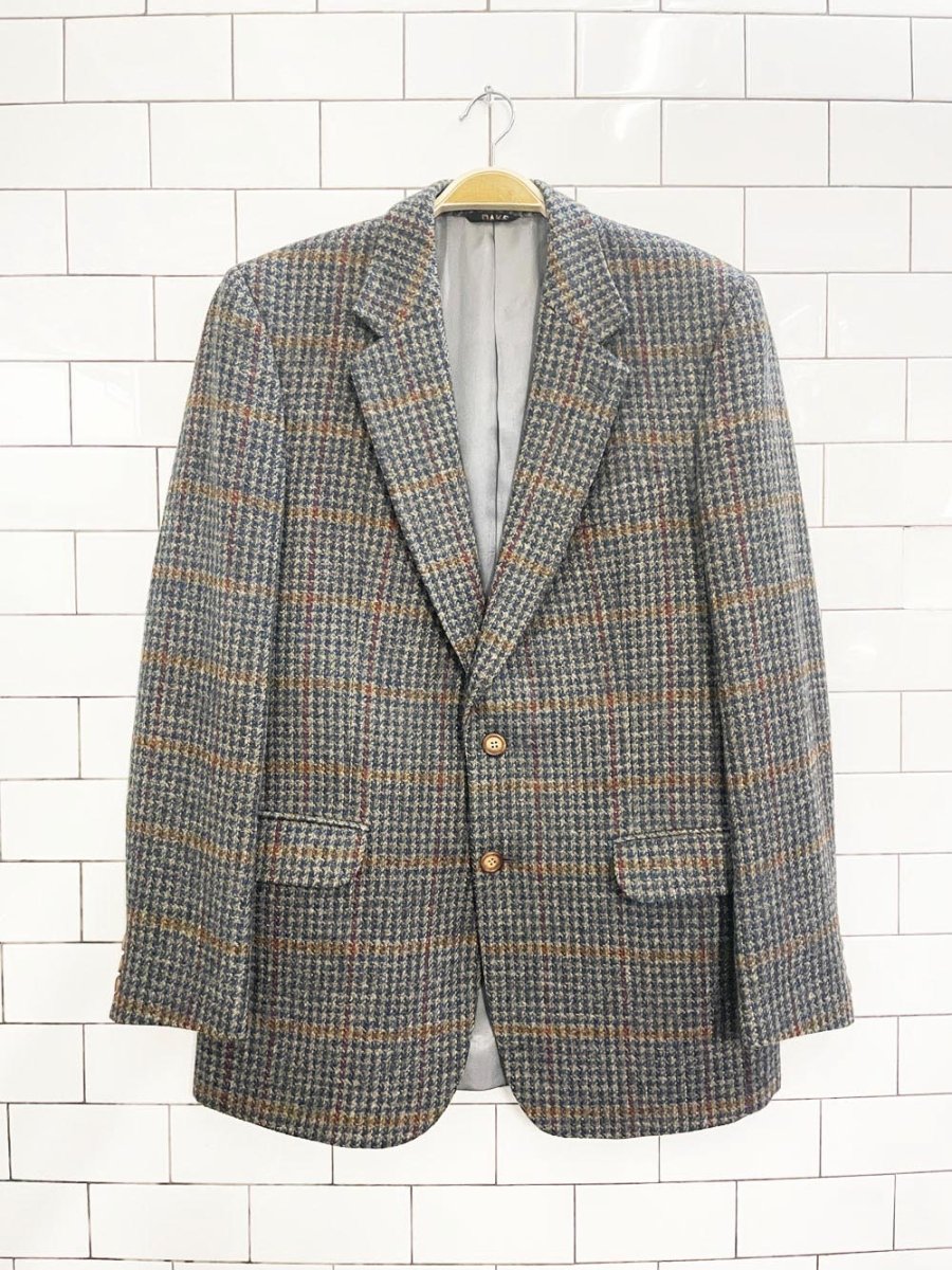 vintage daks 100% wool houndstooth tweed blazer - good market thrift store