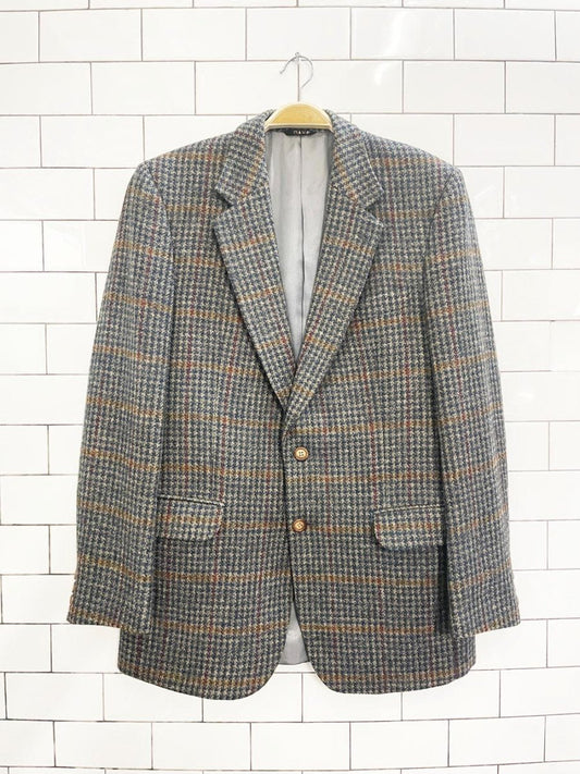 vintage daks 100% wool houndstooth tweed blazer - good market thrift store