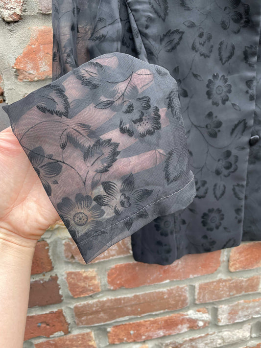 vintage 00s monica sheer floral jacket