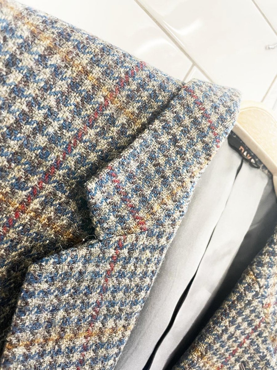 vintage daks 100% wool houndstooth tweed blazer - good market thrift store