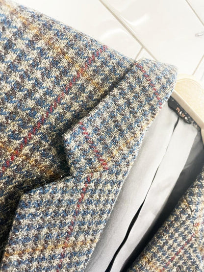 vintage daks 100% wool houndstooth tweed blazer - good market thrift store
