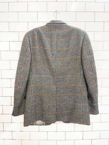 vintage daks 100% wool houndstooth tweed blazer - good market thrift store