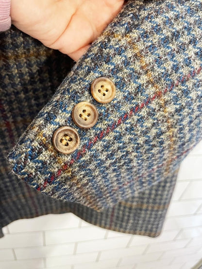 vintage daks 100% wool houndstooth tweed blazer - good market thrift store