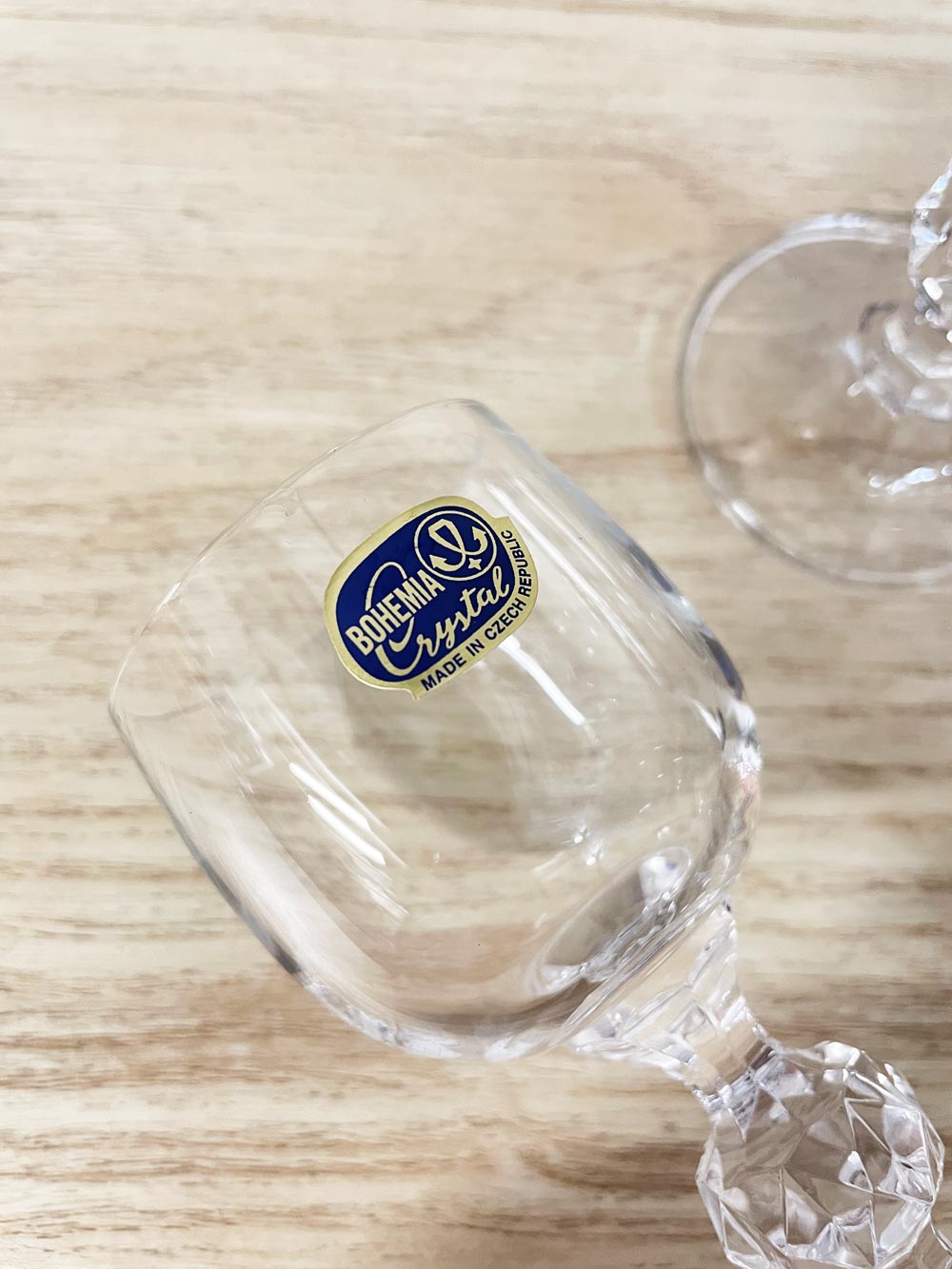 x4 vintage bomemia crystal shot glasses - good market thrift store