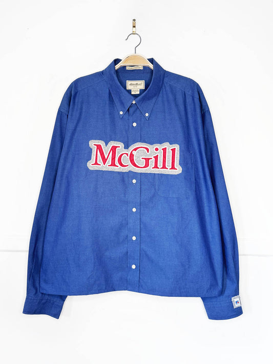 eddie bauer x vintage mcgill university collegiate sporty prep cropped shirt | rework | russell