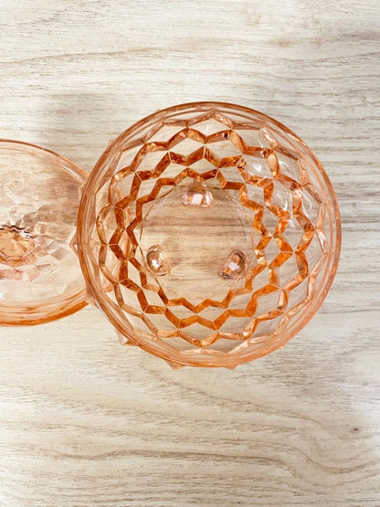 vintage rose depression glass jar - good market thrift store