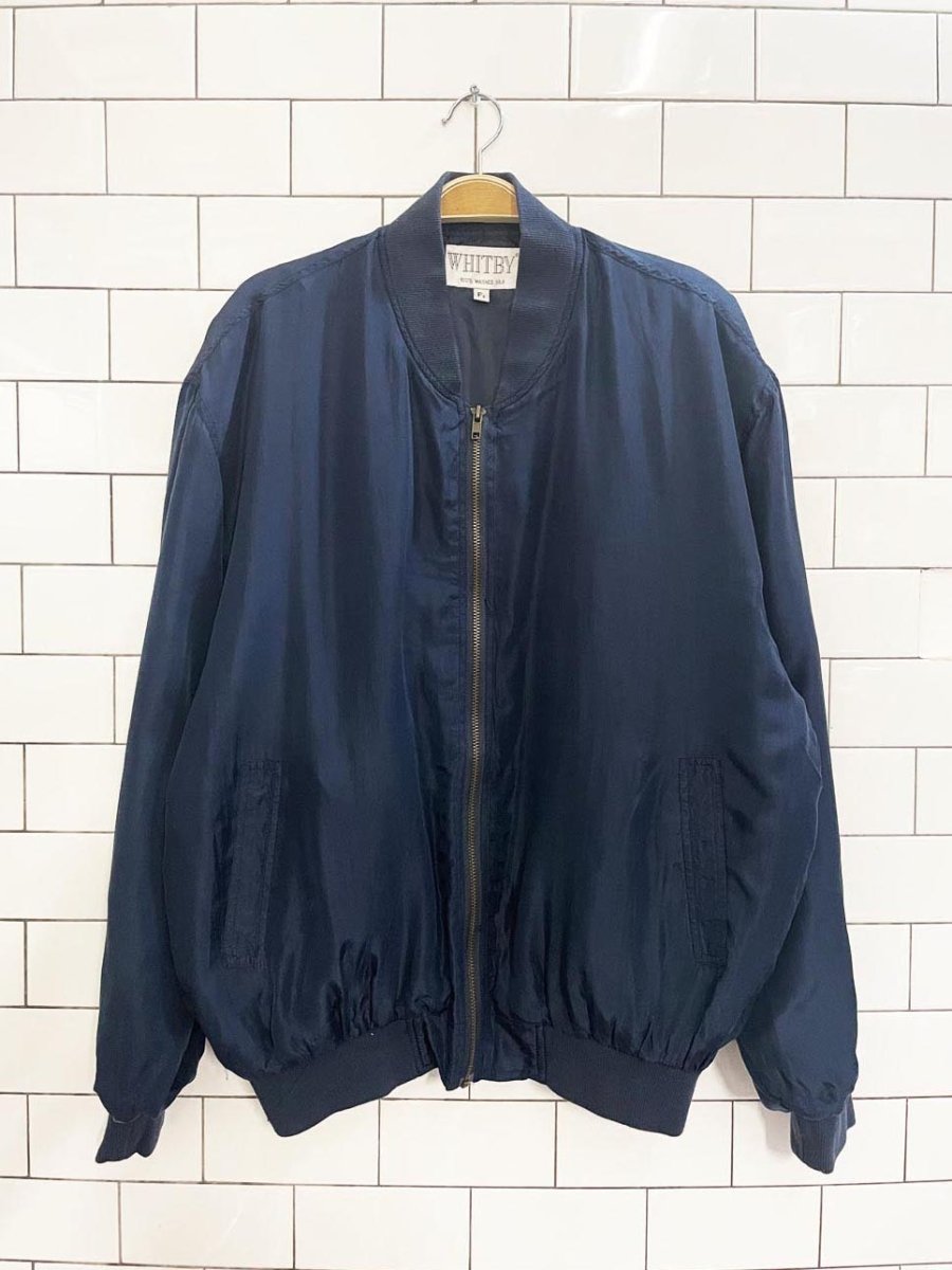 vintage 90s whitby 100% silk bomber jacket - good market thrift store
