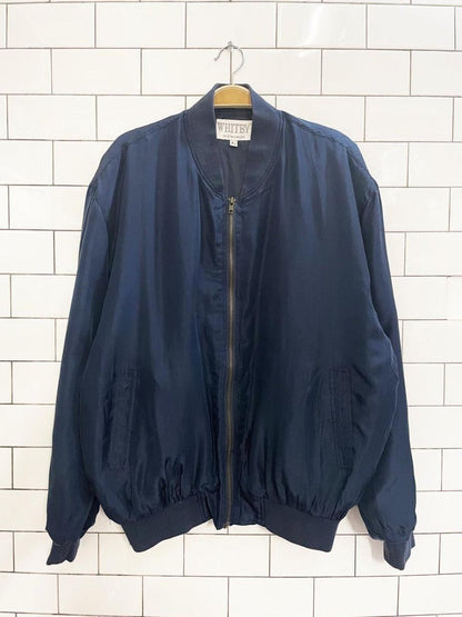 vintage 90s whitby 100% silk bomber jacket - good market thrift store