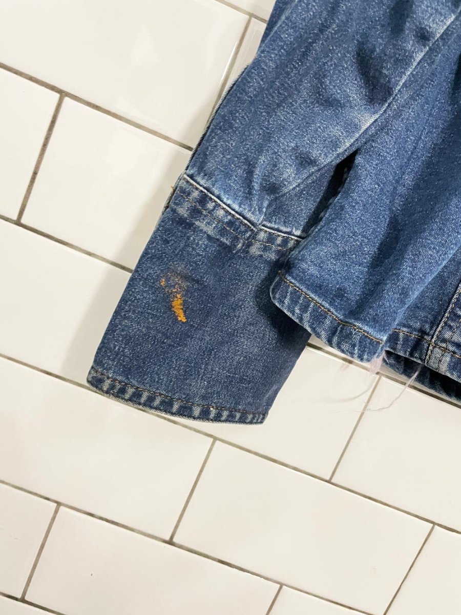 vintage 90s bill blass stretch denim shirt jacket - good market thrift store