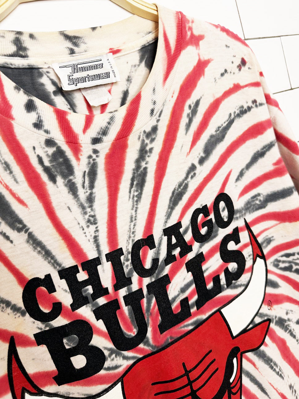 vintage 90s chicago bulls tie dye tee | made in USA | hummer sportswear