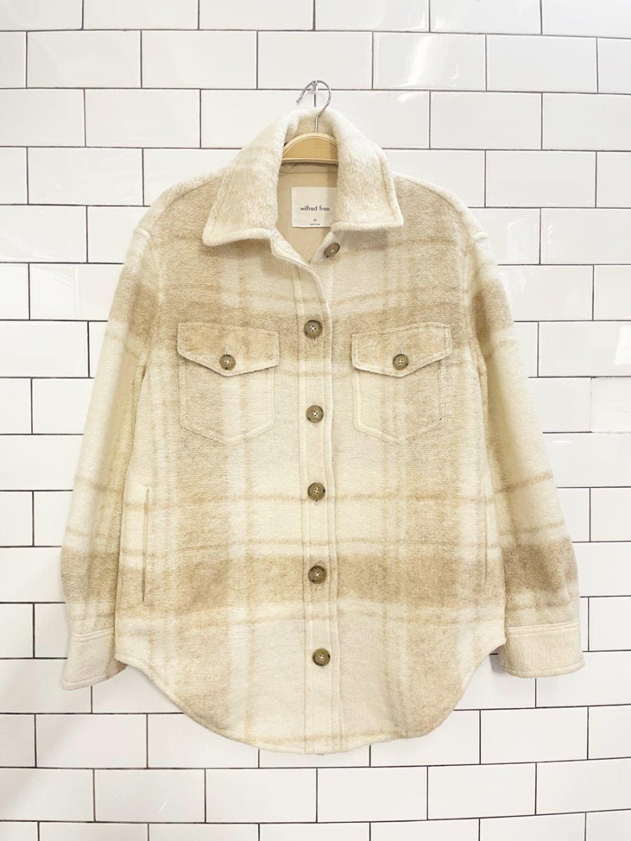 wilfred free ganna wool - alpaca blend shirt jacket | aritzia - good market thrift store