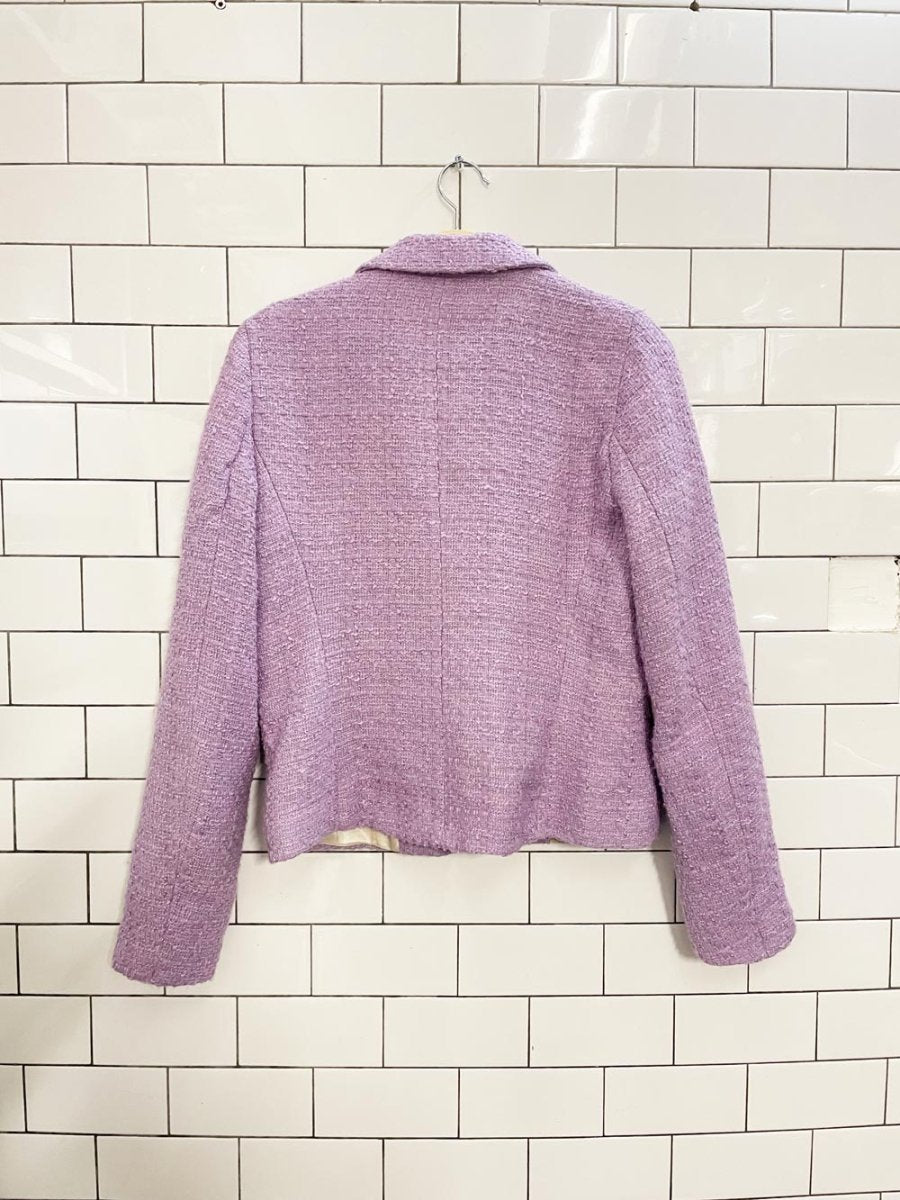 zara lilac purple tweed blazer - good market thrift store