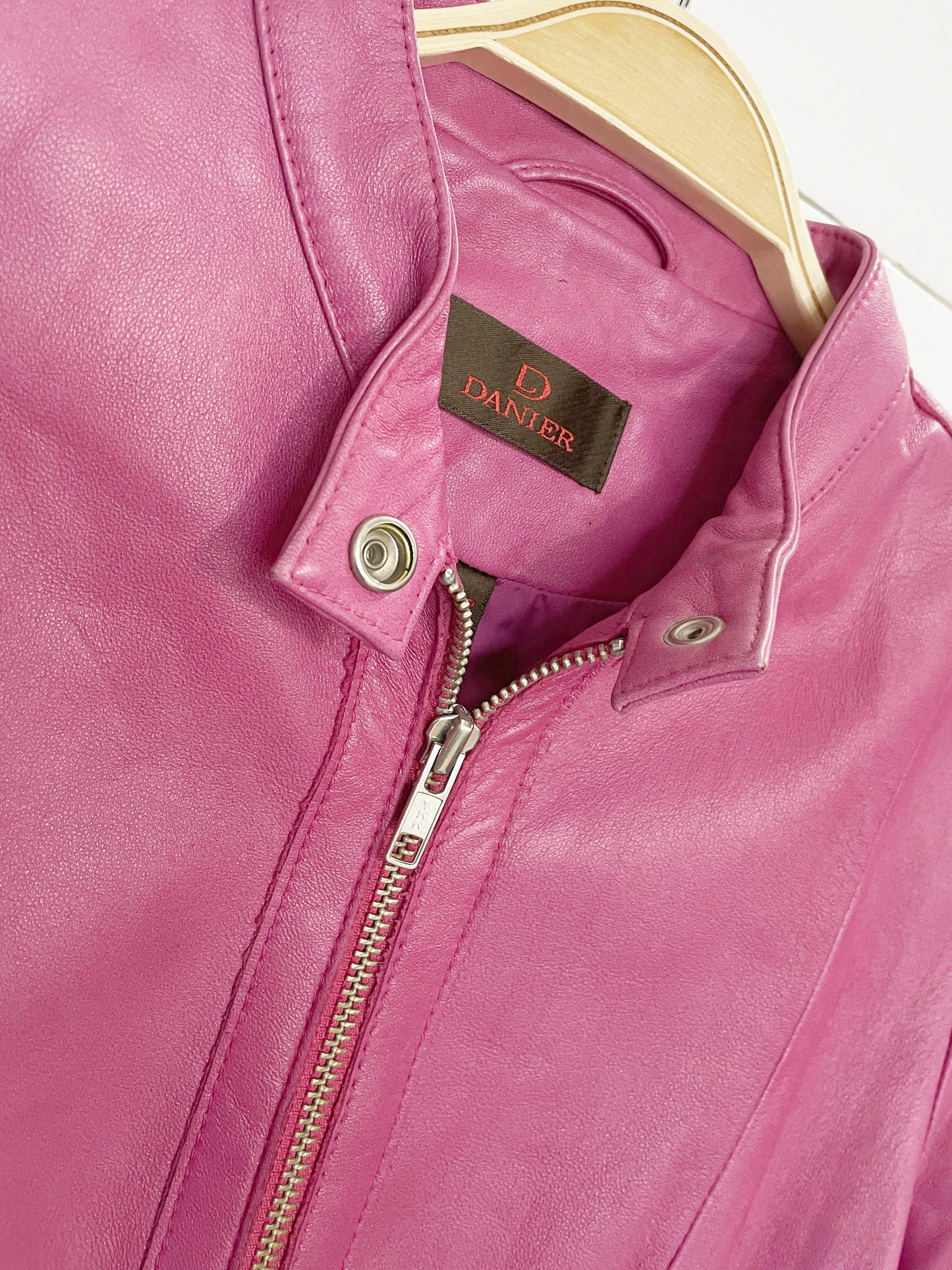 vintage 00s danier soft leather princess-seam biker jacket | lambskin