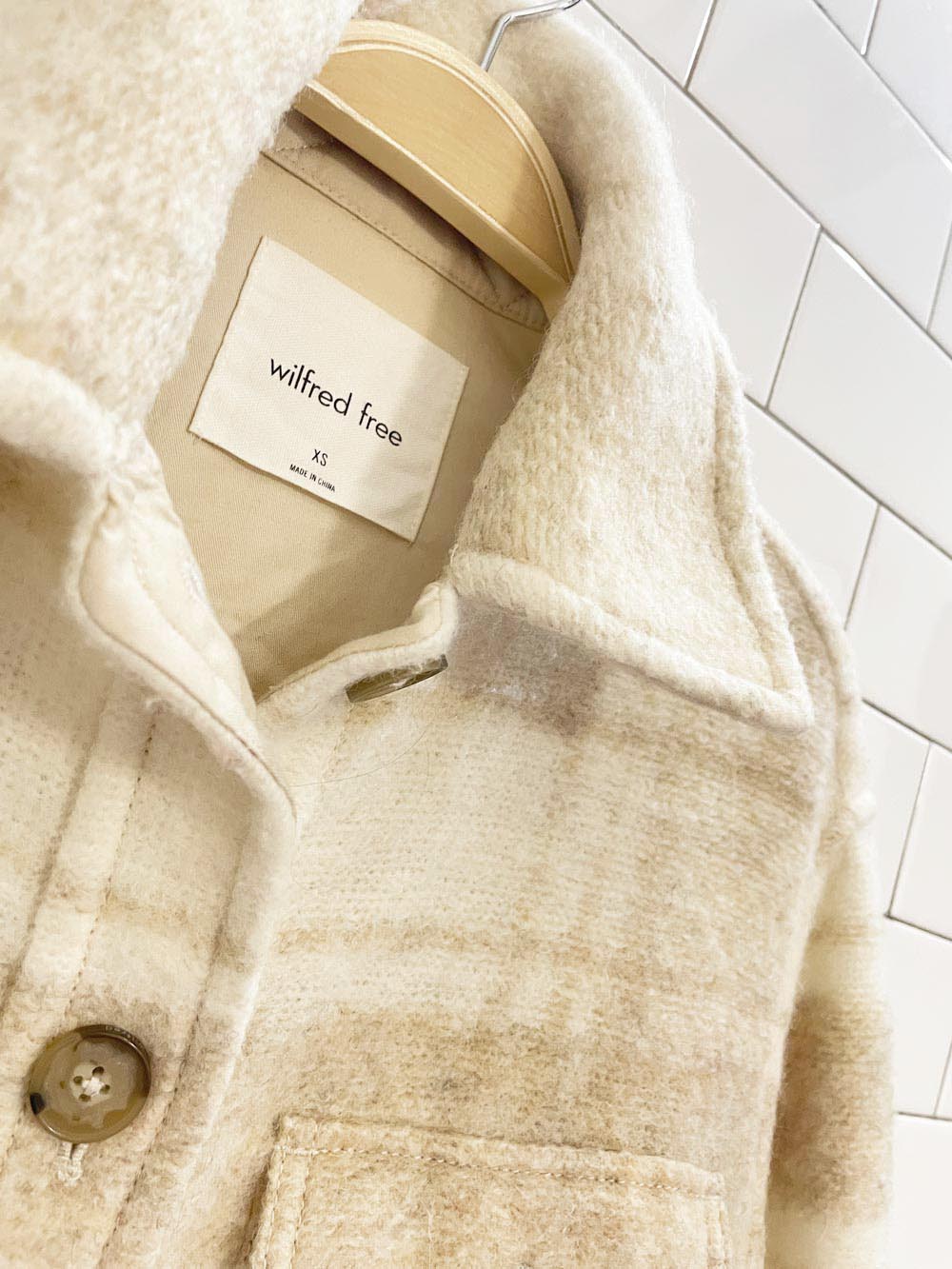 wilfred free ganna wool - alpaca blend shirt jacket | aritzia - good market thrift store